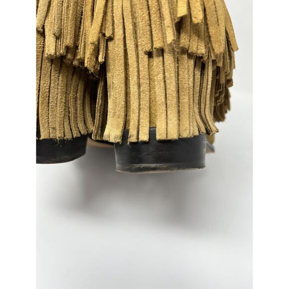 ZARA Suede Fringe Boho Ankle Boots US 8/EU 39 Boho Brown EUC Tassled - Picture 9 of 16